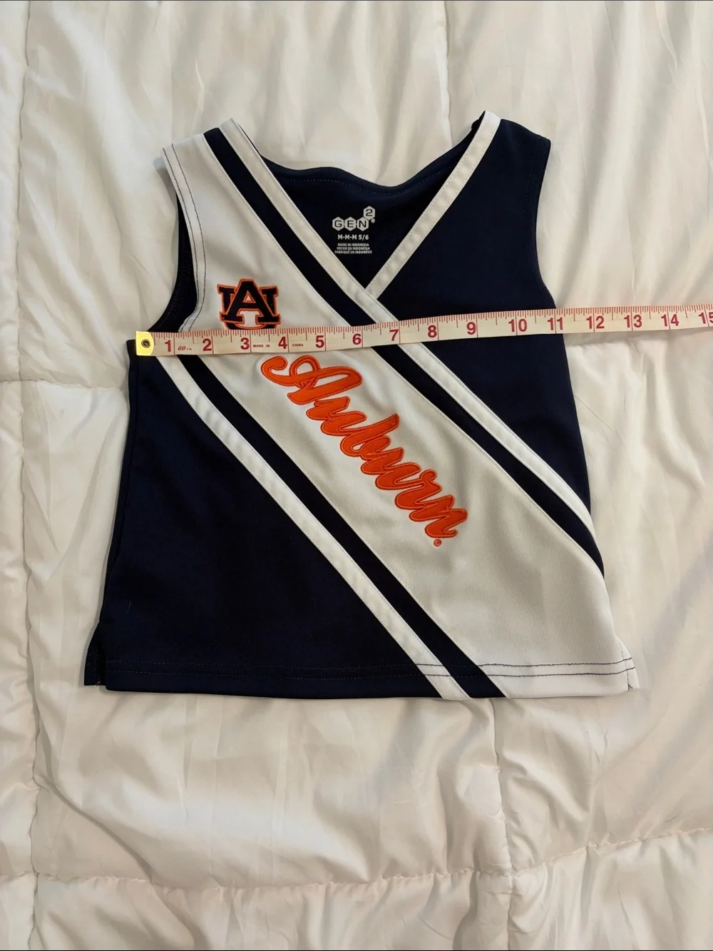 Gen2 matching Auburn cheerleader set with skirt and tank - Size 5/6